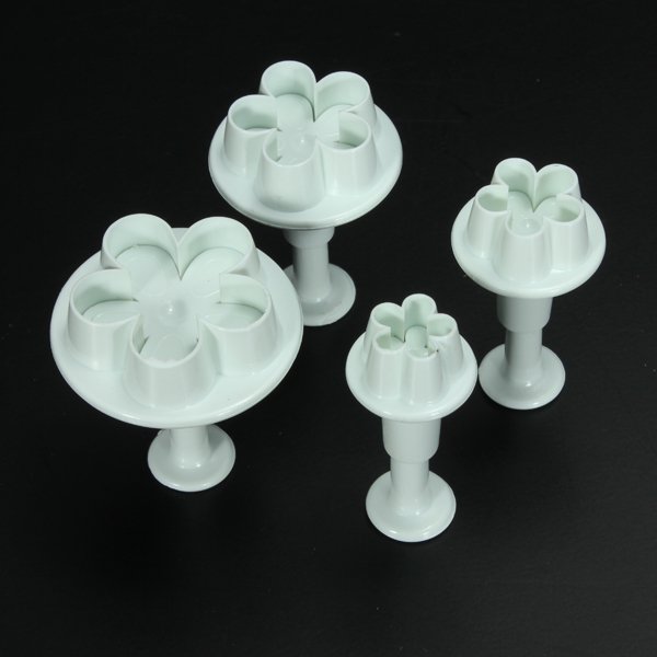 4Pcs Wintersweet Plunger Cutters Cake Cookies Decorating Tools Mold