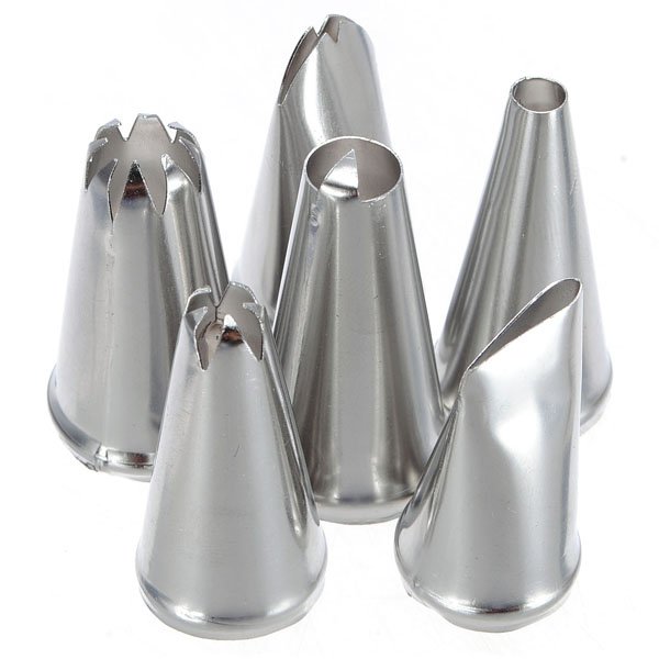 6pcs Stainless Steel Cake Decoration Icing Piping Nozzle tip