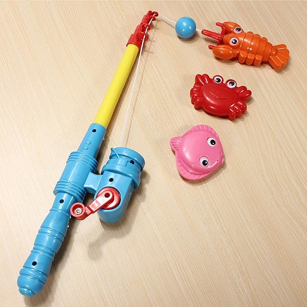 Baby Multicolor Plastic Telescopic Rod Magnet Child Water Fishing Toy