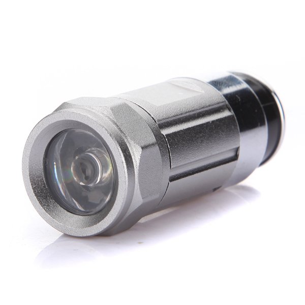 Mini Car Cigarette Lighter Socket LED Flashlight Rechargeable Torch 0.5W Silver
