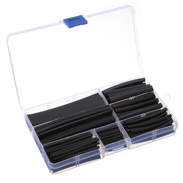 150x Wire Black Case Set Heat Shrink Wrap Tube Assorted Sleeves