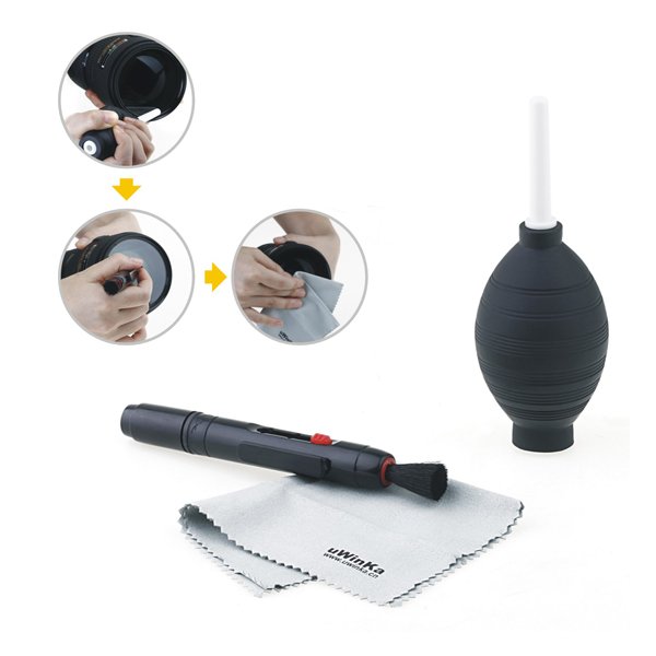 3 in 1 Lens Cleaning Cleaner Camera Cleaner Dust Pen Blower Cloth Kit