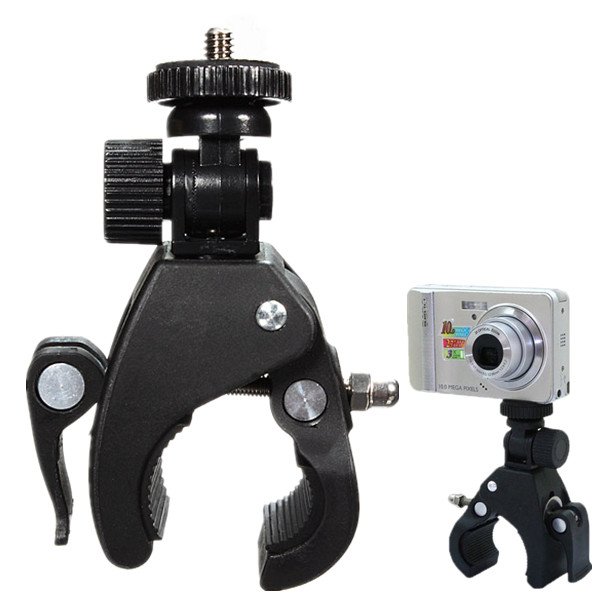 Motorcycle Bike Bicycle Handlebar Mount Tripod Screw Clip For Camera