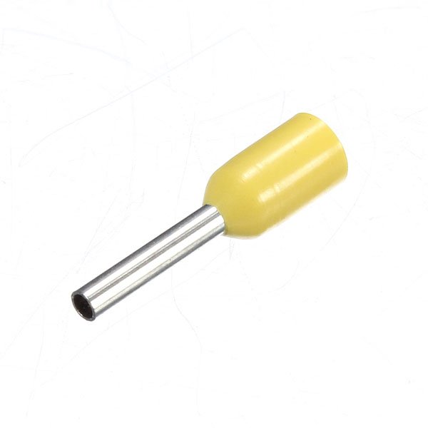 100Pcs AWG 22 Yellow Wire Copper Crimp Insulated Cord Pin End Terminal