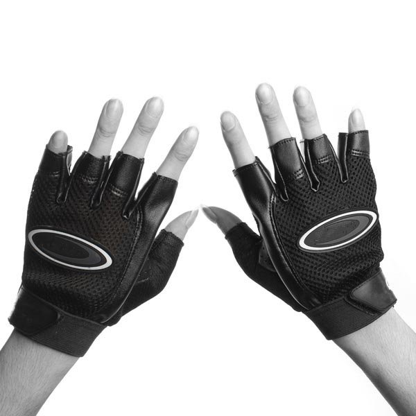 Leather Weightlifting Half Finger Gloves Gym Exercise Training
