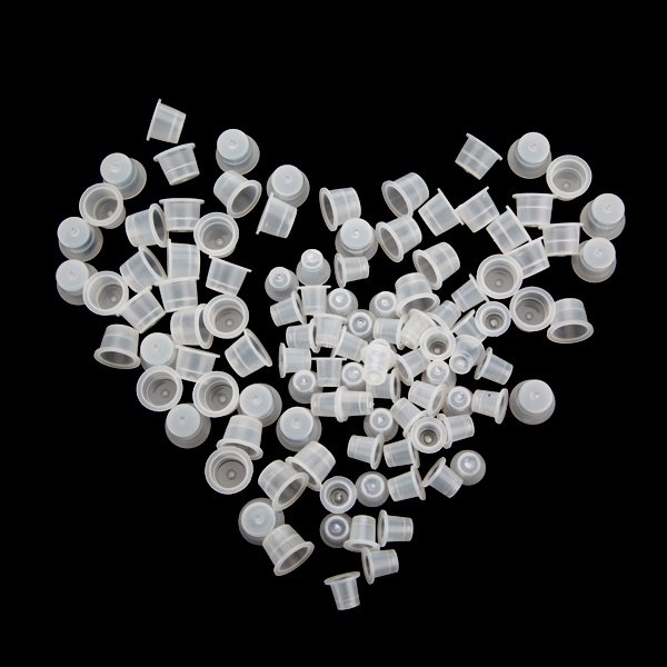 100 Plastic Tattoo Ink Cups Supplies Machine Kits