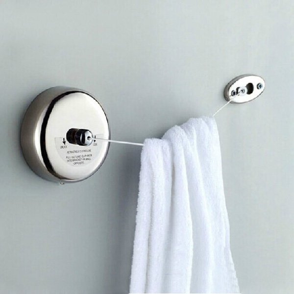 2.5m Stainless Steel Retractable Indoor Clothes Line For Home Hotel