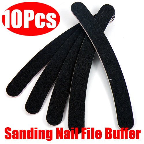 10 Nail Buffer Buffing Sanding File Crescent Sandpaper