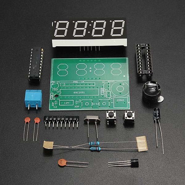 C51 4 Bits Electronic Clock Electronic Production Suite DIY Kits