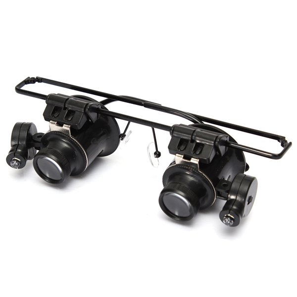 20X LED Magnifier Magnifying Double Eye Glasses Loupe Lens
