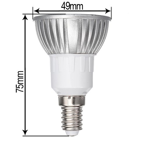 E14 3W Warm White 3 LED Energy Saving Spot Light Lamp Bulb 85-240V