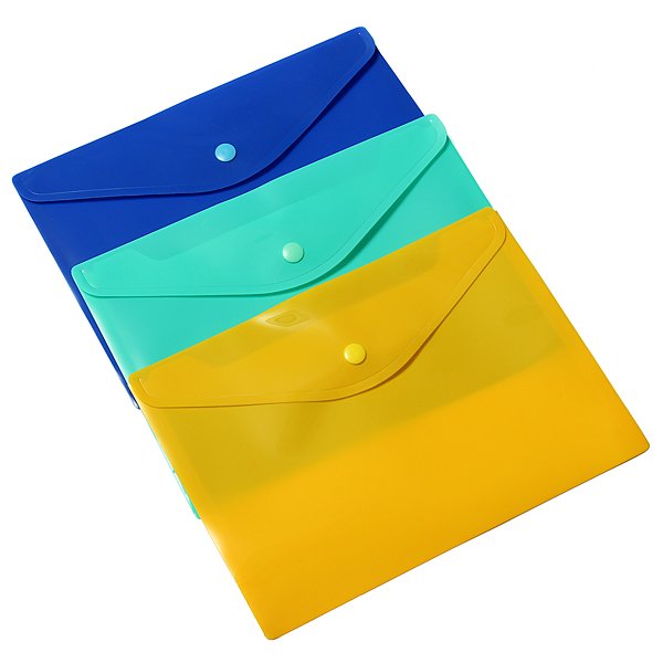 12Pcs A5 Document Paper Button Filing Folder File Storage Bag