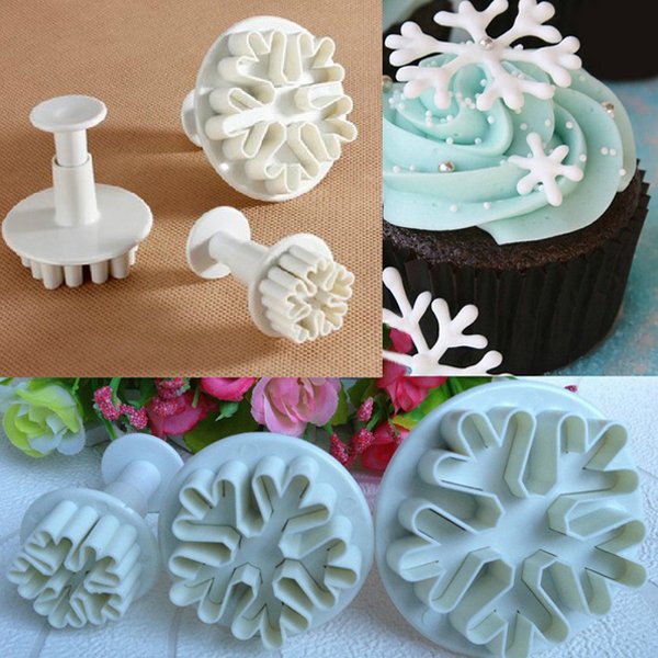 3Pcs Snowflake Biscuit Cake Decorating Mold