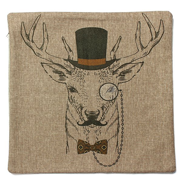 Classic Retro Deer Series Pillow Case Sofa Decor Cushion Cover