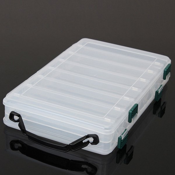 Clear Plastic Fish Lure Hook Box 14 Compartments Tackle Case