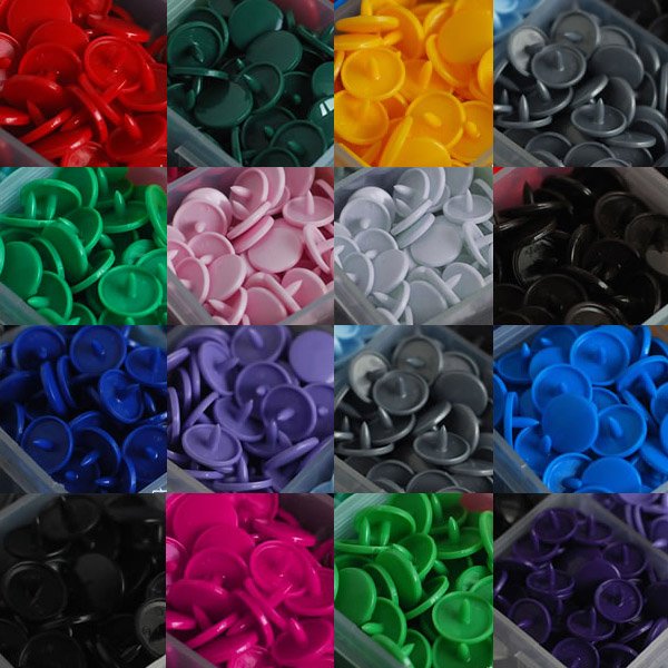 150Pcs Resin Snap Buttons 15 Colors