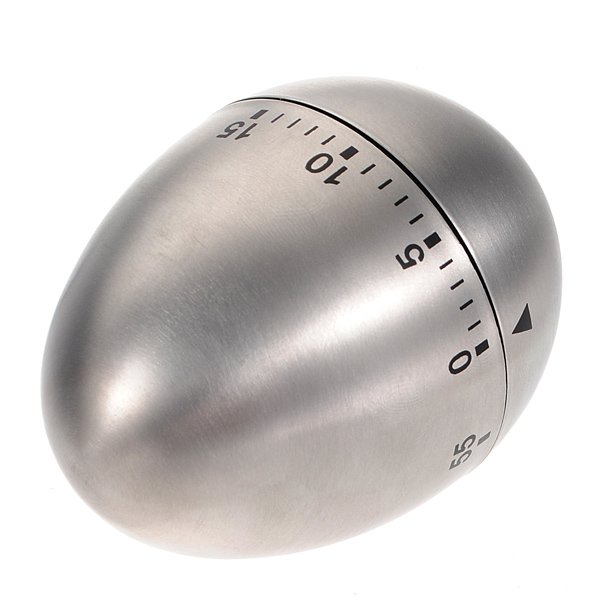 Stainless Steel Egg Shape 60 Minute Countdown Cooking Alarm Timer