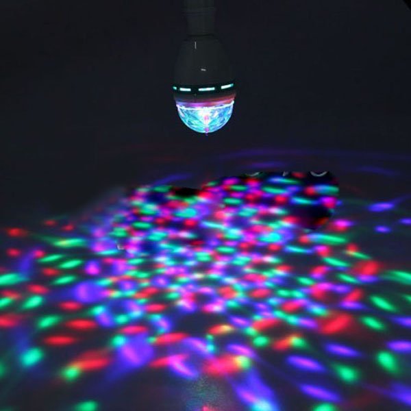 E27 3W Colorful Rotating RGB Spot Light Bulb For Party Disco Stage