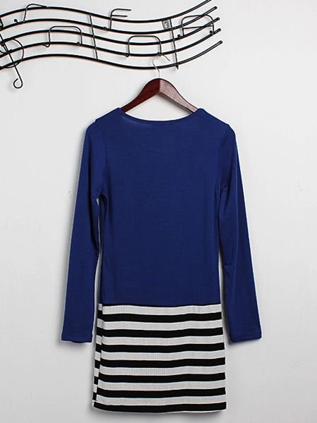 Zanzea Women Long Sleeve T-shirt Striped Dress