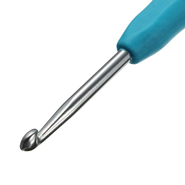 9pcs Plastic Handle Aluminum Crochet Hooks Needles 2-6mm Craft Knit