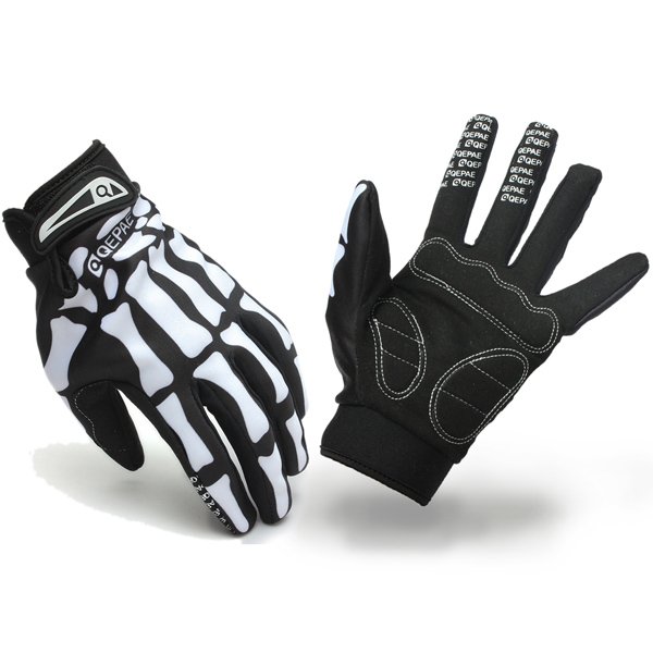 Motorcycle Racing Biker Full Finger Gloves Skeleton Skull Bone