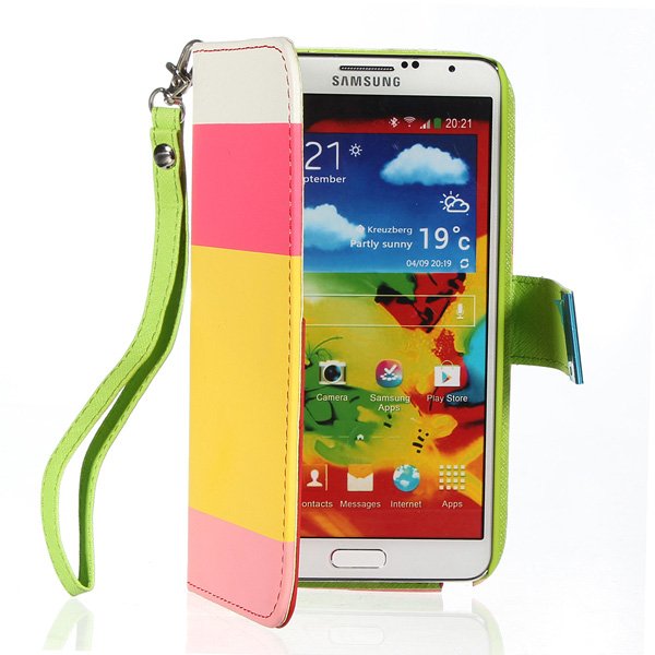 Hybrid Color PU Leather Wallet Stand Case For Samsung Note 3 N9000
