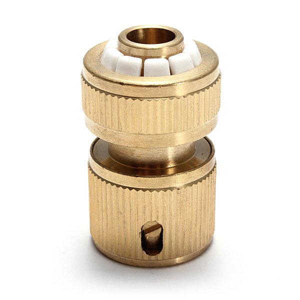 Car Garden Washing Hose Pipe Water Stop Connector Threaded Tap Brass