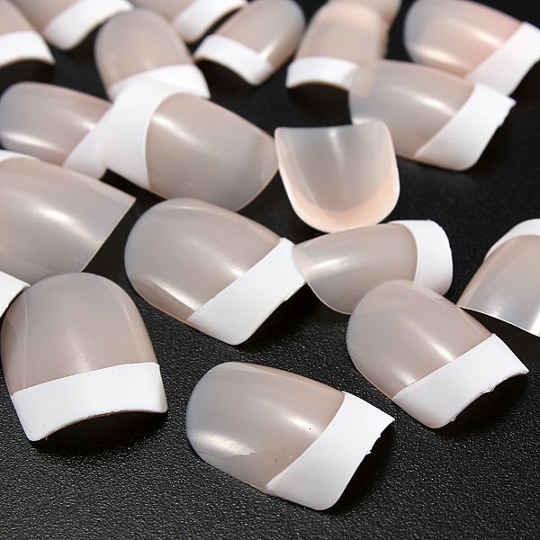 24PCS 3D French Neon Acrylic False Nail Art Design Full Tips Design