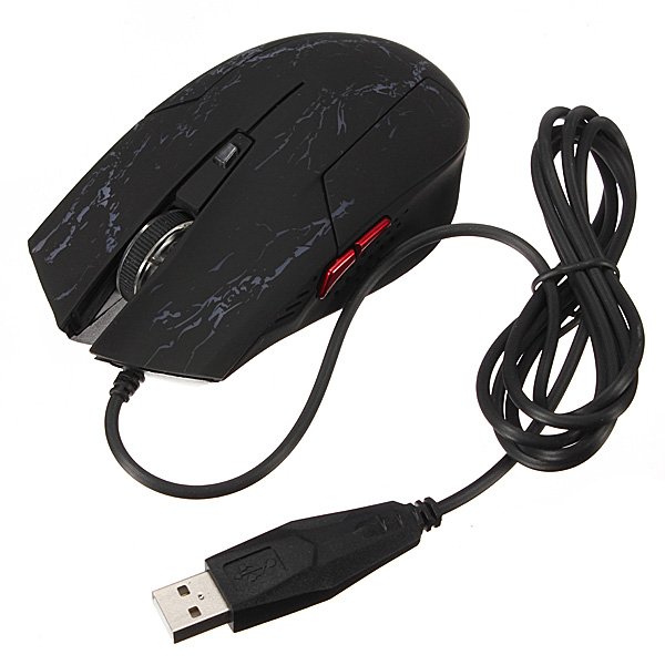 KN-002 LED USB Wired Optical 2400 DPI Adjustable Gaming Mouse