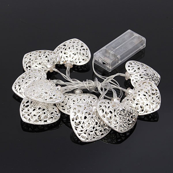 10 pcs Heart LED Fairy String Light Garden Home Christmas Decoration