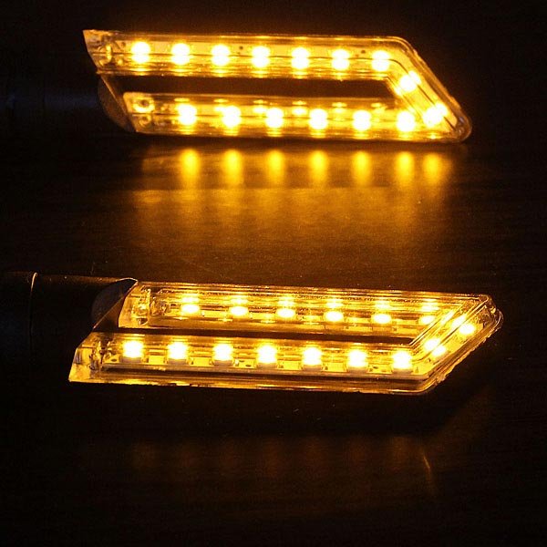 15 SMD Led Motorcycle Hollow Strip Turn Signal Indicators Amber Light