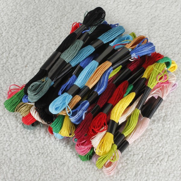 50Pcs Multicolor Cotton Cross Stitch Embroidery Sewing Thread