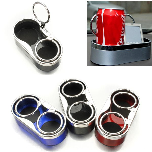 Durable Plastic Car Mount Dual Hole Drink Bottle Cup Holder Stand