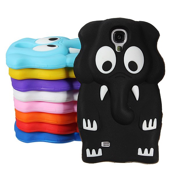 Elephant Pattern Soft Silicone Back Case For Samsung Galaxy S4 I9500