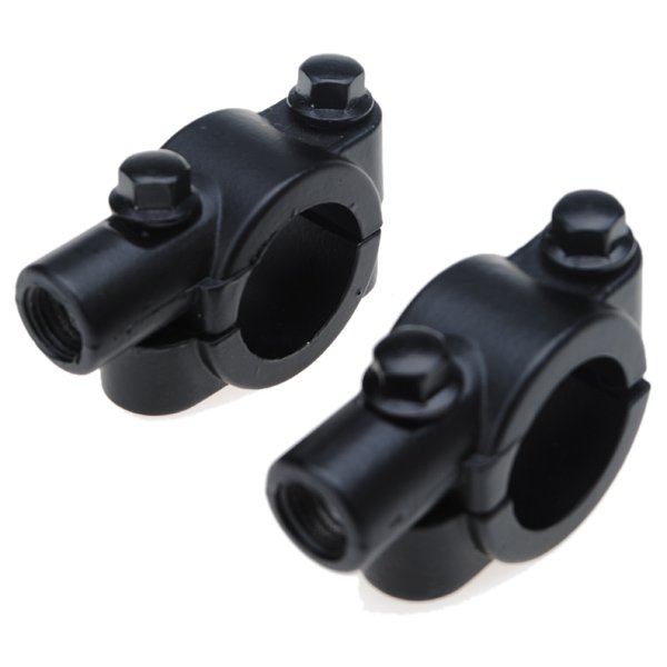 UNIVERSAL BLACK MOTORCYCLE HANDLEBAR MIRROR MOUNT10MM ALUMINUM CLAMP