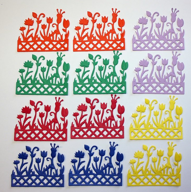 12 Flower Boxes/die cuts/paper cuts/Spellbinders/scrapbooking/Flowers/Paper Flowers/Embellishment