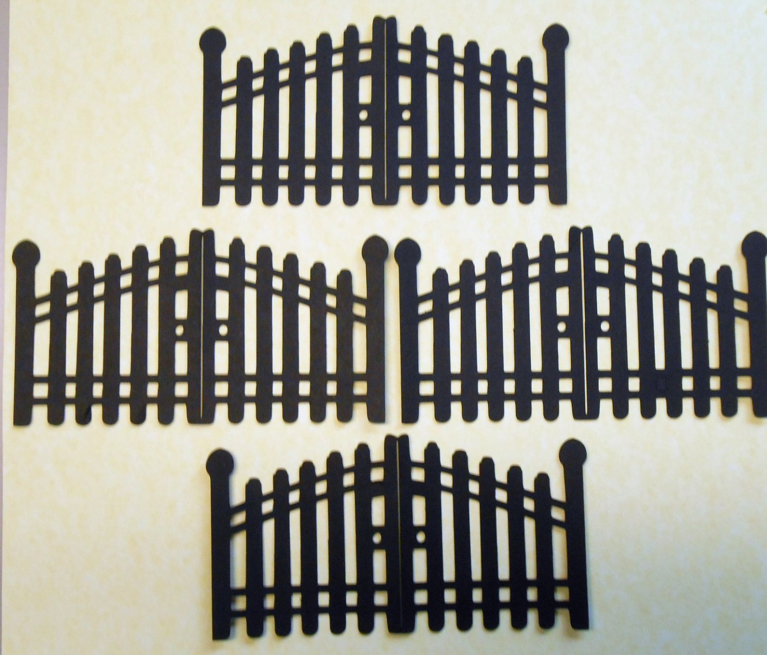 4 Fancy Die Cut Fences/Die Cuts/Scrapbooking/Paper Cuts/Fences/Embellishments