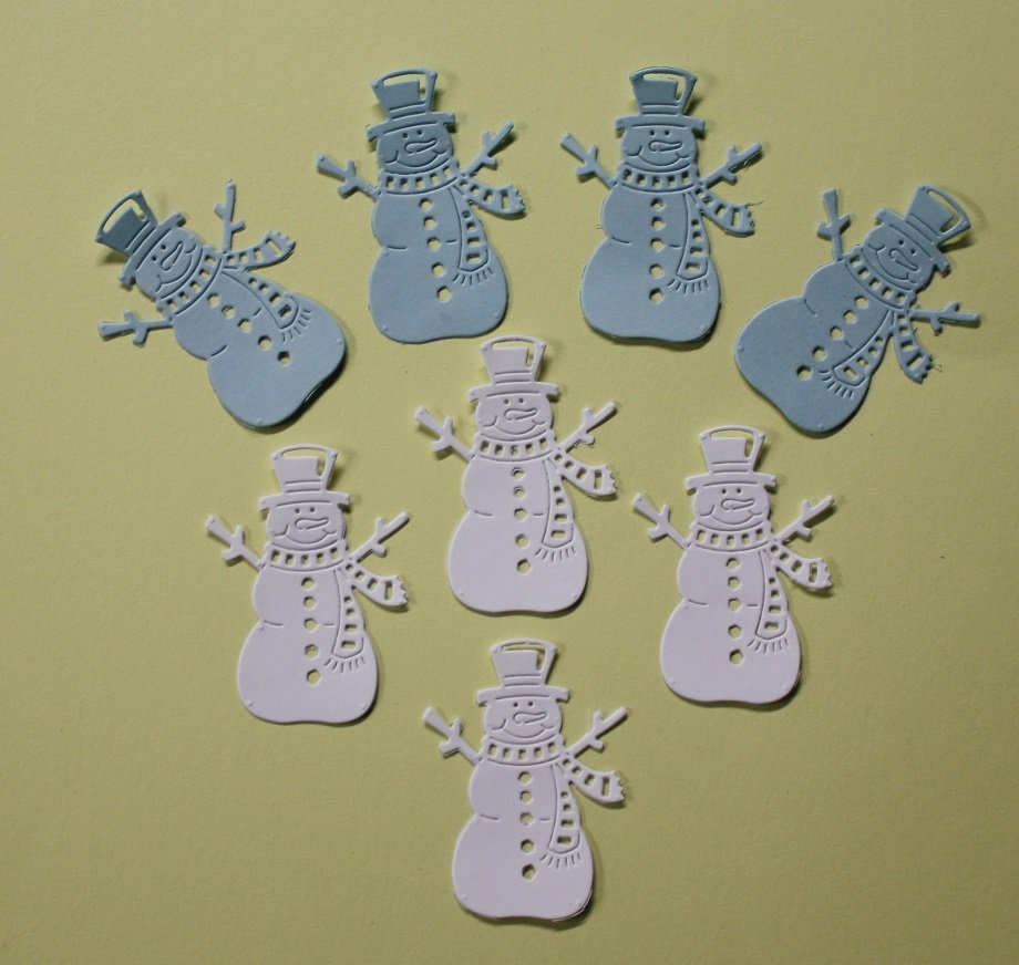 8 Cute Snowmen/Die Cuts/Embellishments/Paper Cuts/Scrapbooking/Card Making/Cottage Cutz