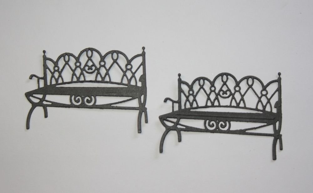 Set Of 2 Garden Bench/Die Cuts/Spellbinders/Embellishments/Scrapbooking/Card Making/Spellbinders
