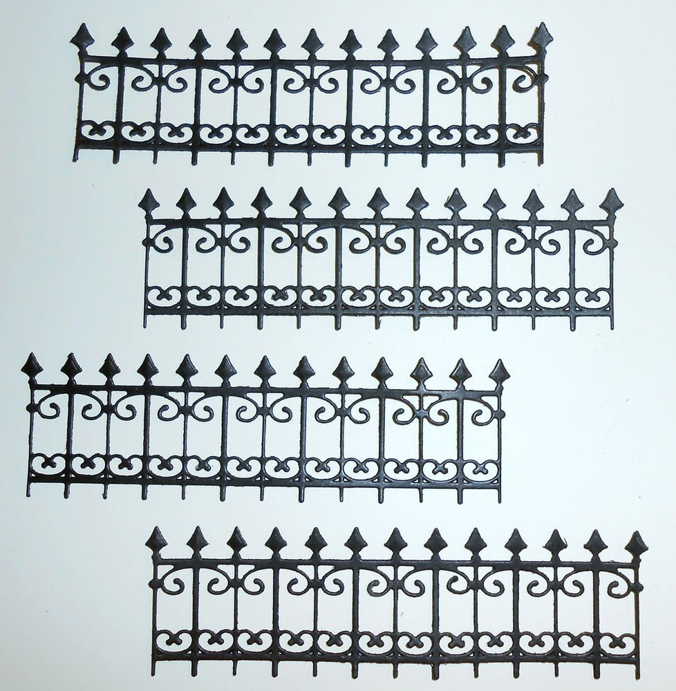 4 Wrought Iron Fences/Die Cuts/Fence/Embellishments/Paper Cuts/Scrapbooking/Spellbinders