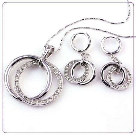 White Gold Plated + Cubic Zirconia