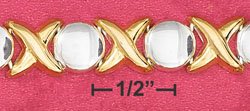 Sterling Silver Two Tone Hugs and Kisses Bracelet