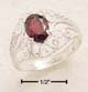Wide Filigree Band with Garnet