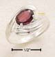 Side Swirl Ring with Oval Garnet