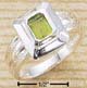 Square Ring with Emerald Cut Peridot