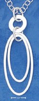 STERLING SILVER ITALIAN 16" CIRCLE CHAIN WITH OPEN OVAL WITHIN OVAL NECKLACE