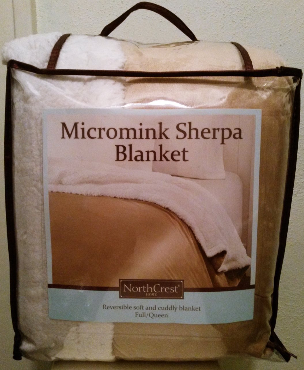 Bedroom FULL / QUEEN Micromink Sherpa Blanket - Solid Tan Northcrest
