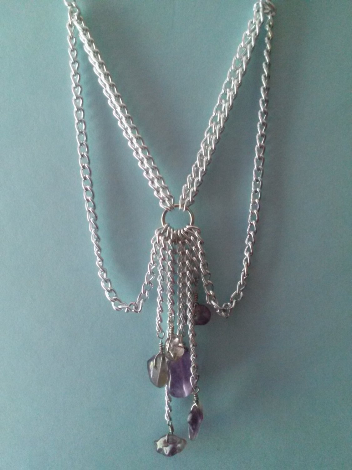 Chain Necklace with Amethyst Accents