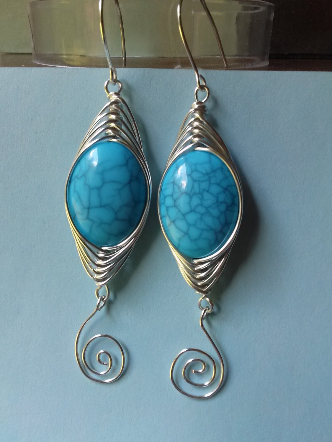 Herringbone Spiral Earrings