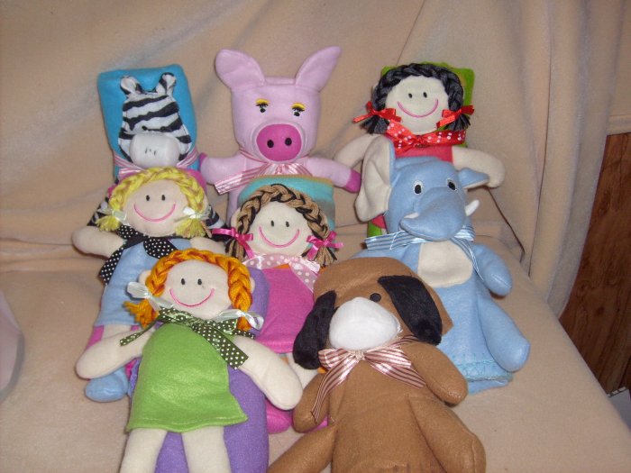 BABY ANIMAL AND LITTLE GIRL BLANKET